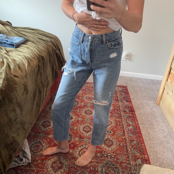 Extra high rise straight leg jeans - Picture 4 of 6